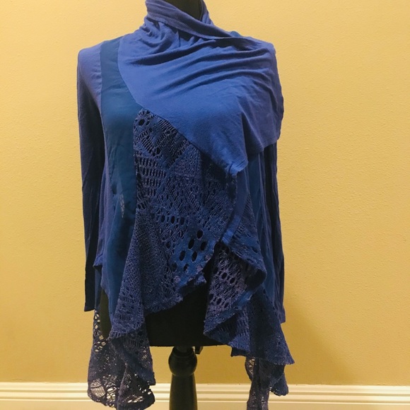 Maternity Violet Waterfall Lace Cardigan - Picture 2 of 3